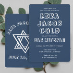 Convite LETRAS EM RELEVO ESTRELA DE DAVI Bar Mitzvah Perso<br><div class="desc">Cartão perfeito para anunciar um bar ou bat mitzvah! Arte feita à mão para você com estrela de davi na frente e no verso! TOTALMENTE PERSONALIZÁVEL! Clique em “Personalizar” acima para editar o texto. Clique em "editar usando a ferramenta de design" para ajustar as fontes, cores e posicionamentos e para...</div>