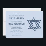 Convite LETRAS EXTERNAS DE DAVID Custom Bat Mitzvah<br><div class="desc">Cartão perfeito para anunciar um bar ou morcego mitzvah! Mão fez arte para você com estrela de David na frente e atrás! TOTALMENTE PERSONALIZÁVEL! Clique em "Personalizar" acima para editar o texto. Clique em "editar usando a ferramenta design" para ajustar as fontes, as cores e os posicionamentos e para excluir...</div>