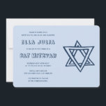 Convite LETRAS EXTERNAS DE DAVID Custom Bat Mitzvah<br><div class="desc">Cartão perfeito para anunciar um bar ou morcego mitzvah! Mão fez arte para você com estrela de David na frente e atrás! TOTALMENTE PERSONALIZÁVEL! Clique em "Personalizar" acima para editar o texto. Clique em "editar usando a ferramenta design" para ajustar as fontes, as cores e os posicionamentos e para excluir...</div>