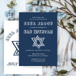 Convite LETRAS EXTERNAS ESTRELA DO Bar Personalizado DAVID<br><div class="desc">Cartão perfeito para anunciar um bar ou morcego mitzvah! Mão fez arte para você com estrela de David na frente e atrás! TOTALMENTE PERSONALIZÁVEL! Clique em "Personalizar" acima para editar o texto. Clique em "editar usando a ferramenta design" para ajustar as fontes, as cores e os posicionamentos e para excluir...</div>