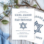 Convite LETRAS EXTERNAS ESTRELA DO Bar Personalizado DAVID<br><div class="desc">Cartão perfeito para anunciar um bar ou morcego mitzvah! Mão fez arte para você com estrela de David na frente e atrás! TOTALMENTE PERSONALIZÁVEL! Clique em "Personalizar" acima para editar o texto. Clique em "editar usando a ferramenta design" para ajustar as fontes, as cores e os posicionamentos e para excluir...</div>