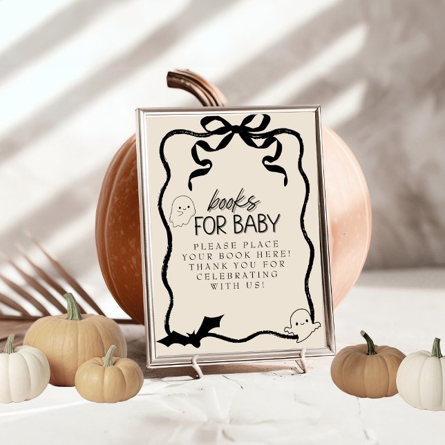 Convite Letreiro Coquette Little Boo Livros para Bebê (Coquette Little Boo Books for Baby sign)