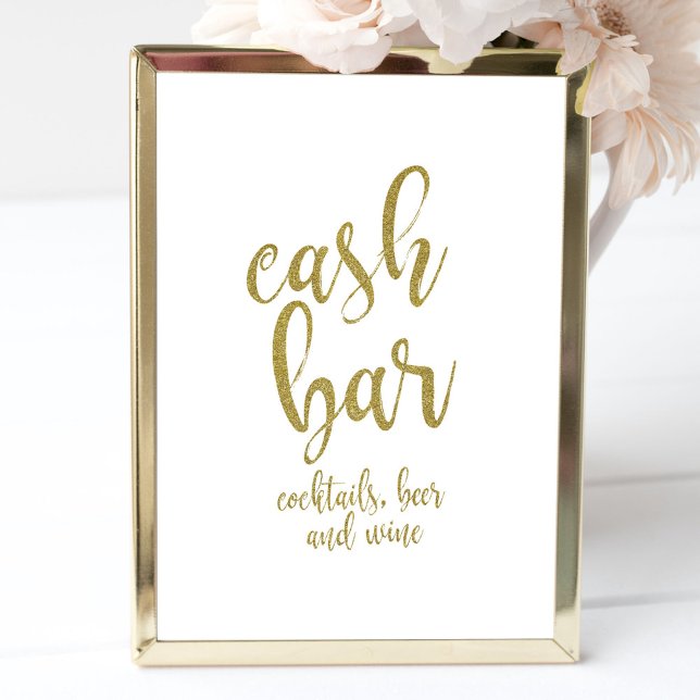 Convite Letreiro de Casamento Acessível com Brilho Dourado (Criador carregado)