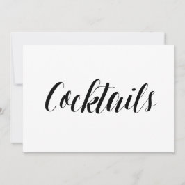Convite Letreiro de Casamento "Cocktails" no Estilo Caligr