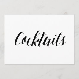 Convite Letreiro de Casamento "Cocktails" no Estilo Caligr
