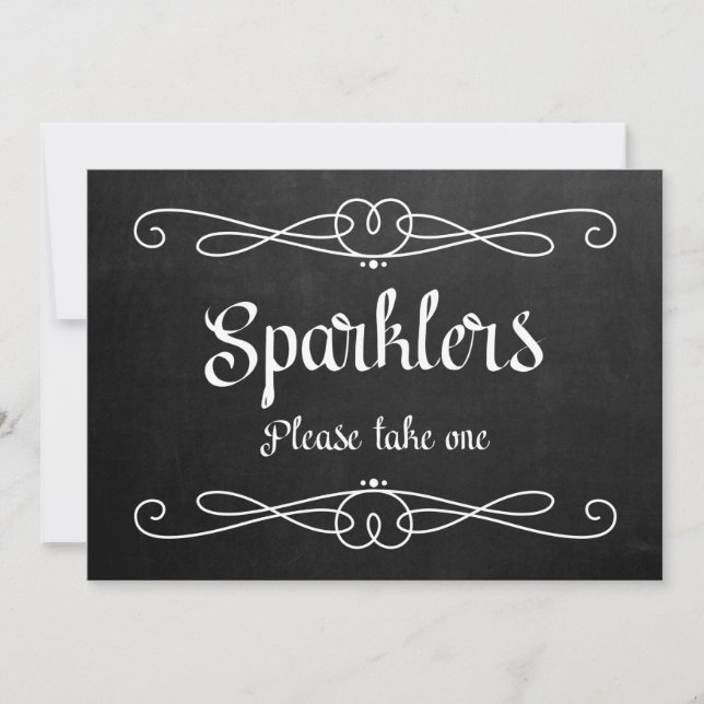 Convite Letreiro de casamento em quadro-negro "Sparklers" (Frente)