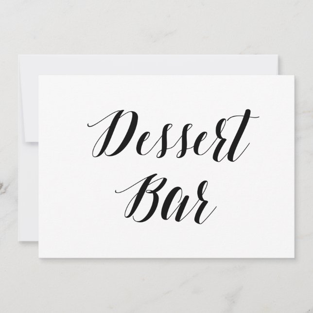 Convite Letreiro de Casamento Estilo Caligráfico "Dessert  (Frente)