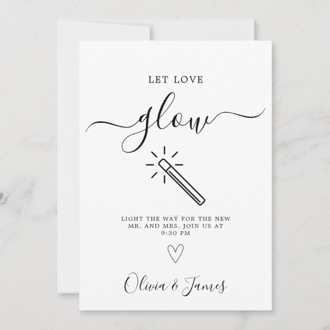 Convite Letreiro de Casamento Modelo Deixe o Amor Brilhar  (Frente)