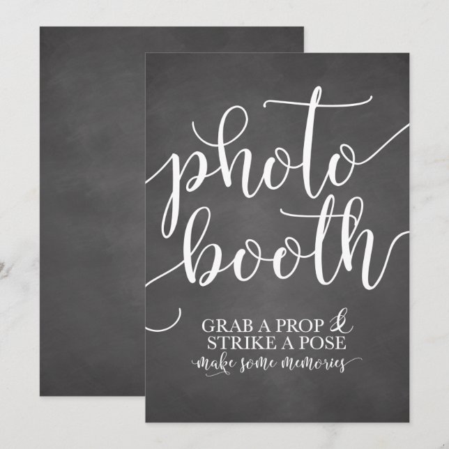 Convite Letreiro de Casamento Photobooth - Pegue um Adereç (Frente/Verso)
