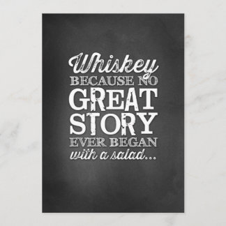 Convite Letreiro de Mesa 5x7 Chalkboard Whiskey Porque