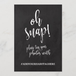Convite Letreiro de Quadro Negro de Hashtag de Casamento A