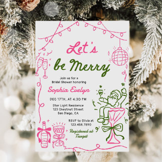 Convite Let's be Merry Christmas Bridal Shower