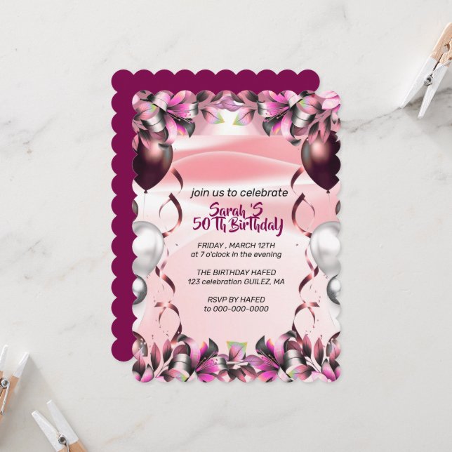 Convite Let's Celebrate Invitation Template, Editable Surp (Frente/Verso In Situ)