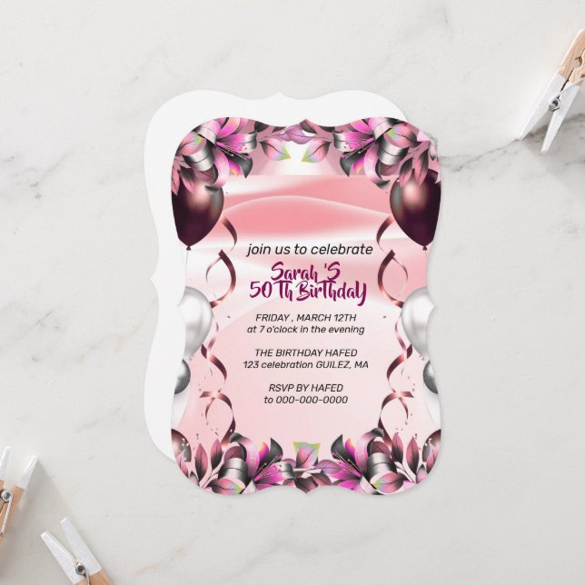 Convite Let's Celebrate Invitation Template, Editable Surp (Frente/Verso In Situ)