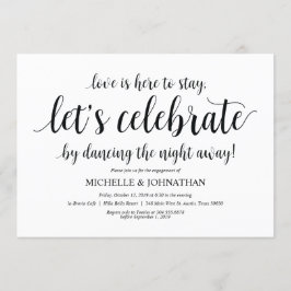 Convite Lets comemora, festa de noivado convida