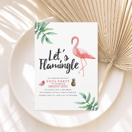 Convite Let's Flamingle Pool Party Invitation