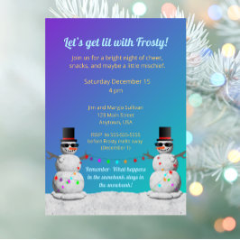 Convite Let's Get Lit with Frosty Invitation