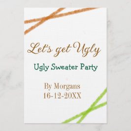 Convite Let's get ugly Christmas ugly sweater Partyorange 
