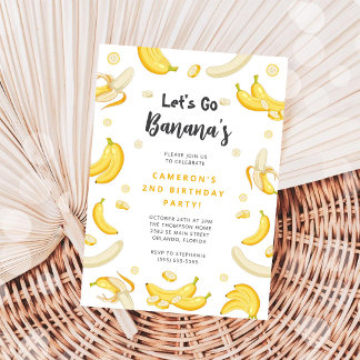 Convite Let's Go Bananas Birthday Invitation