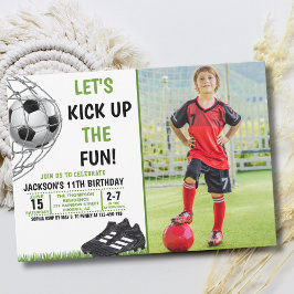 Convite Let's Kick up the fun!, Funny Soccer Birthday
