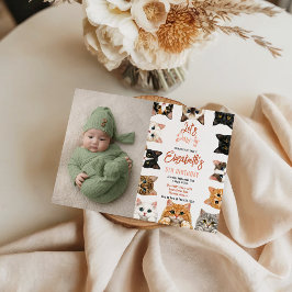 Convite Let's Pawty Cat 5th Birthday | photo Birthday Kid