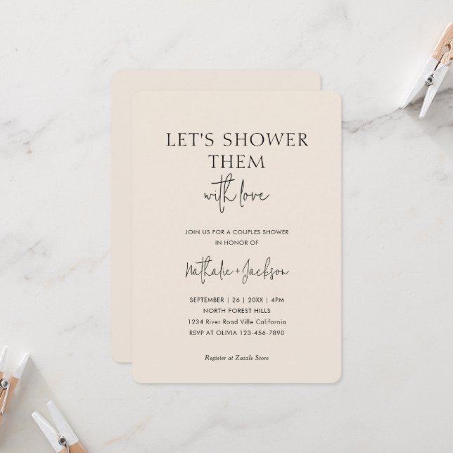 Convite Let's Shower Them With Love | Boho Shower Bridal (Frente/Verso In Situ)