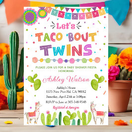 Convite Let's Taco 'Bout Twins Baby Shower Invitation