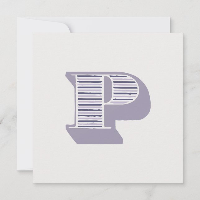 Convite Letter "P" Monogram (Frente)