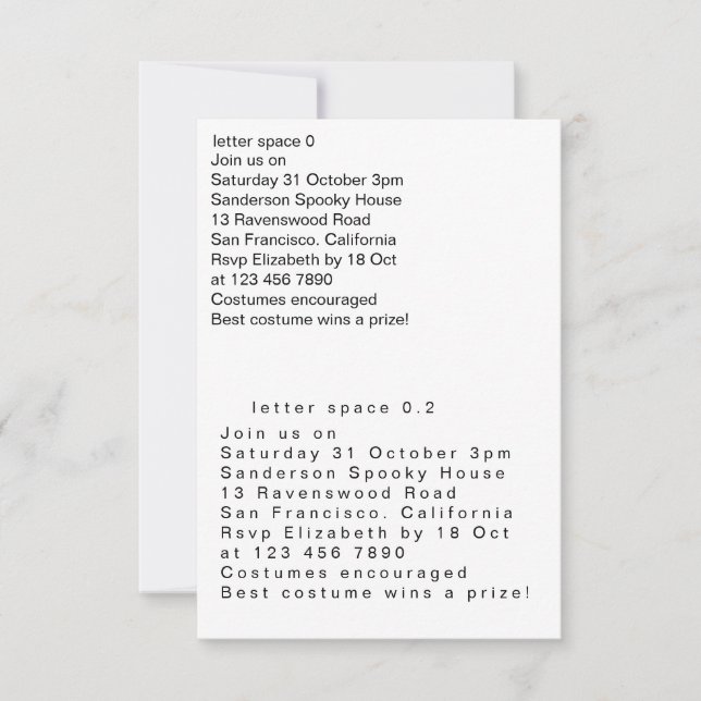 Convite letter spacing (Frente)