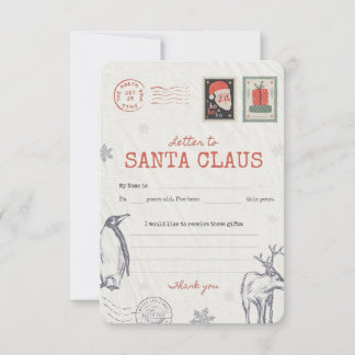 Convite 🎅Letter to Santa | Printable Christmas Wish List 