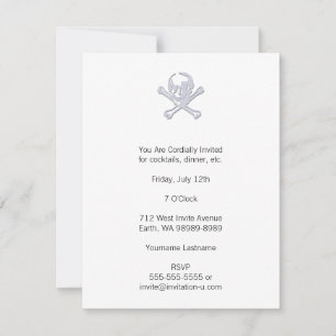 Convite Letterpress Style Jolly Roger