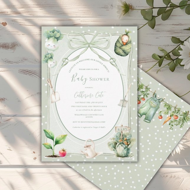 Convite Lettuce Welcome Our Little Sprout Baby  (Criador carregado)