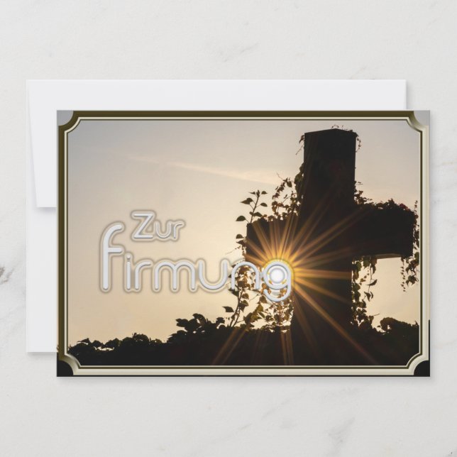 Convite Leuchtendes Kreuz zur Firmung (Frente)