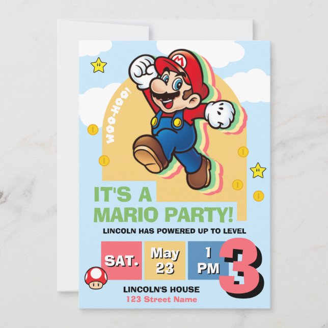 Convite Level Up Birthday Invitation (Frente)