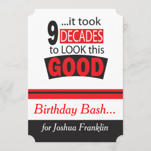 Convite Levou 9 Décadas para parecer tão bom  Aniversário 
