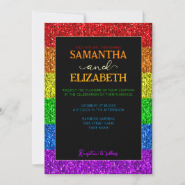 Convite LGBT pavilhão arco-íris faísca casamento lésbico g
