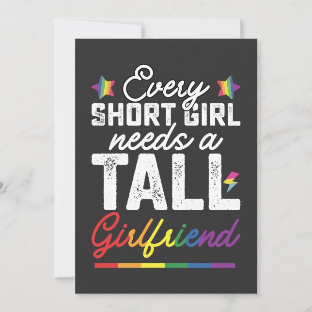 Convite LGBT Todas As Meninas Curtas Precisam De Um Namora (Frente)