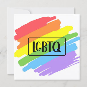 Convite LGBTQ Brushstrokes Arco-Íris