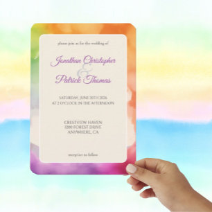 Convite LGBTQ Orgulho Amor Casamento é Amor Arco-Íris
