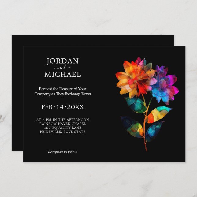 Convite 🌈 LGBTQ Petals & Pride  (Frente/Verso)