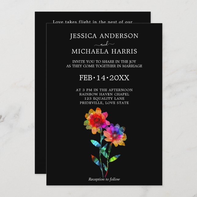 Convite 🌈 LGBTQ Soaring Together  Petals & Pride  (Frente/Verso)