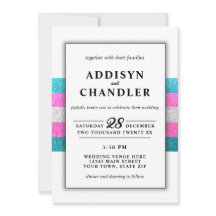 LGBTQ Transchic Modern White Wedn Glitter