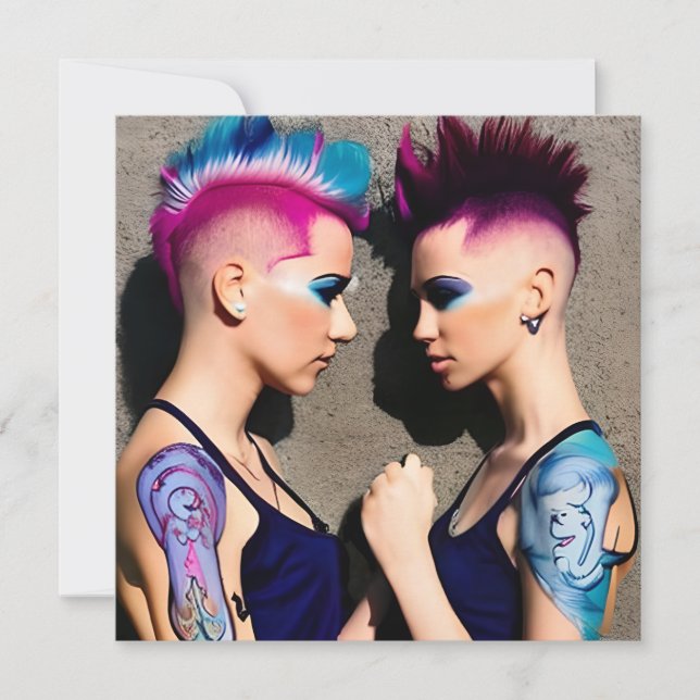 Convite LGBTQIA+ Foto personalizada de casamento lésbico (Frente)