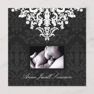 Convite LGC| Carvão / Posh Baby Anunciar com Obrigados