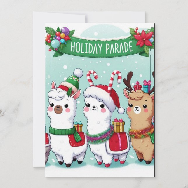 Convite Lhamas de Natal (Frente)