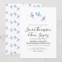 Libélula Aquarela Casamento Escrita Elegante