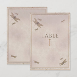 Convite Libélulas Vintage Libélula Chic Número da Mesa