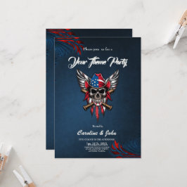 Convite Liberdade selvagem, crânio americano com morcegos