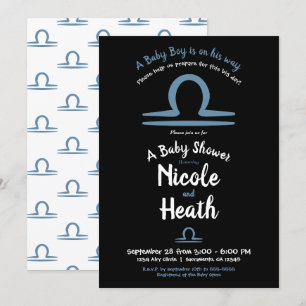 Convite LIBRA Astrologia de setembro e outubro Chá de Bebê