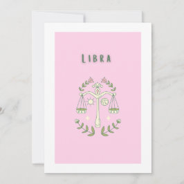Convite Libra Rosa, zodíaco, signo do zodíaco